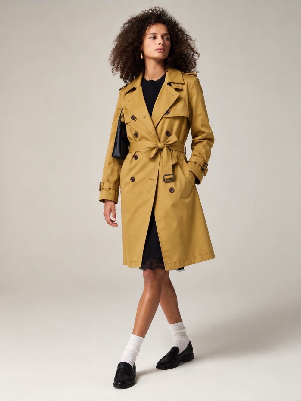 J. Crew Mustard Trench Coat with Belt